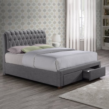 Valentino grey fabric bed
