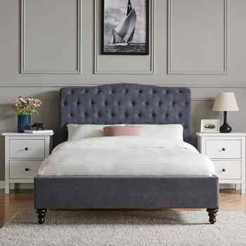 Rosa Dark Grey fabric bed frame