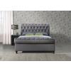 Castello Grey scroll sleigh fabric bed frame - view 2