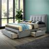 Shelby grey fabric bed - view 1
