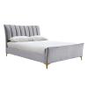 Clover grey velvet fabric bed - view 4