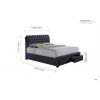 Valentino charcoal fabric bed - view 4