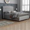 Balmoral Grey velvet fabric bed frame - view 1