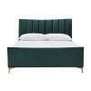 Clover green velvet fabric bed - view 3