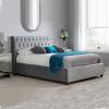 Marlow grey velvet fabric bed - view 6