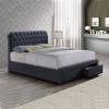 Valentino charcoal fabric bed - view 1