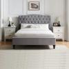 Rosa Light Grey fabric bed frame - view 1