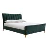 Clover green velvet fabric bed - view 2