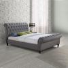 Castello Grey scroll sleigh fabric bed frame - view 1
