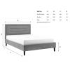 Picasso Grey fabric bed frame - view 3