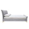Clover grey velvet fabric bed - view 2