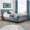 Opulence grey velvet fabric bed - view 1