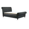 Castello Charcoal scroll sleigh fabric bed frame - view 3