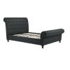 Castello Charcoal scroll sleigh fabric bed frame - view 2