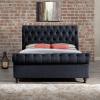 Castello Charcoal scroll sleigh fabric bed frame - view 6