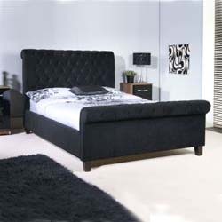 Orbit black fabric bed frame 