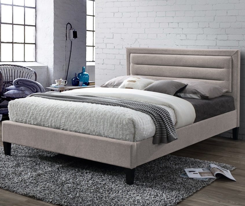 Picasso Mink fabric bed frame