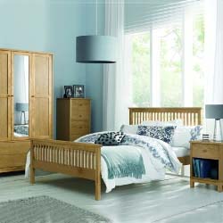 Wooden Bed Frames. UK Made Rattan Pine & Oak Beds