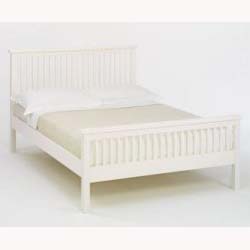 Atlanta soft white single bed frame high foot end