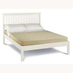 Atlanta soft white single bed frame low foot end