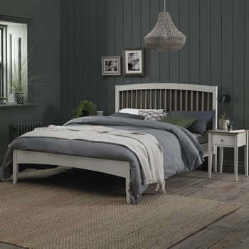 Bentley Designs Whitby Scandi Oak & Soft Grey Bed Frame.