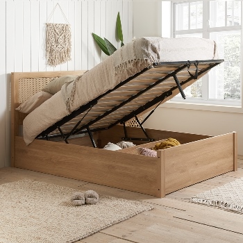 Birlea Croxley Ottoman Oak Rattan Bed Frame