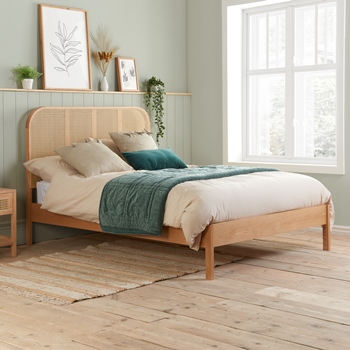 Birlea Margot Oak Rattan Bed Frame