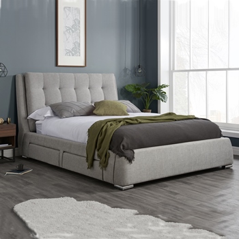 Birlea Mayfair Grey Fabric 4 Drawer Bed