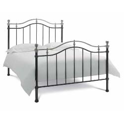 Chloe double black & shiny nickel bed frame by Bentley Designs.