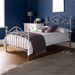 Elena shinny nickel 4ft bed frame by Bentley Designs.