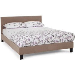 Evelyn latte double fabric bed by Serene furnishings.