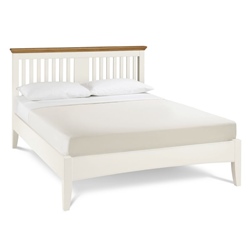 Hampstead soft grey and oak double bed frame by Bentley Designs.