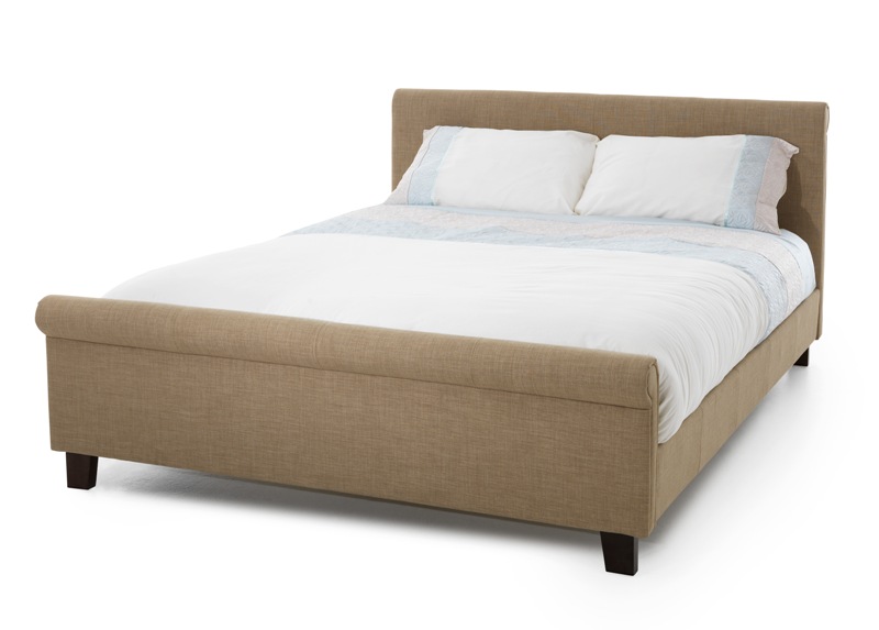 Hazel 4ft6 wholemeal fabric bed frame by Serene.