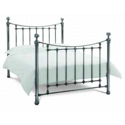 Isabelle double antique nickel bed frame by Bentley Designs.