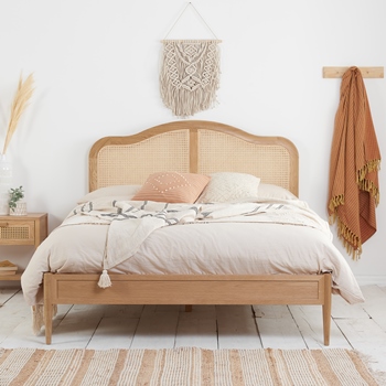 Birlea Leonie Oak Rattan Bed