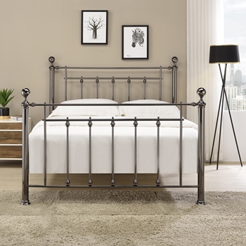 Libra black chrome crystal bed frame by Limelight.