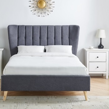 Tasya Dark Grey fabric bed frame