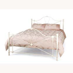 Lyon 4ft small double ivory bed frame.