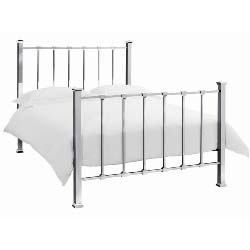 Madison 4ft6 shiny nickel bed frame by Bentley Designs.