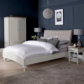 Montreux Soft Grey Double Bed Frame Bentley Designs.