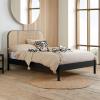 Margot black oak rattan bed frame.  - view 1