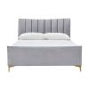 Clover grey velvet fabric bed - view 3