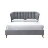 Elm grey velvet fabric bed - view 3