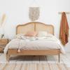 Leonie oak rattan bed frame.  - view 1