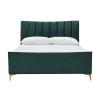 Clover green velvet fabric bed - view 3