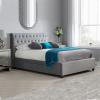 Marlow grey velvet fabric bed - view 6