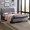 Castello Steel scroll sleigh fabric bed frame - view 1