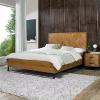 Riva rustic oak panel bed frame  - view 1