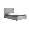 Woodbury grey velvet fabric bed - view 2