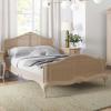 French ivory rattan bed frame.  - view 1